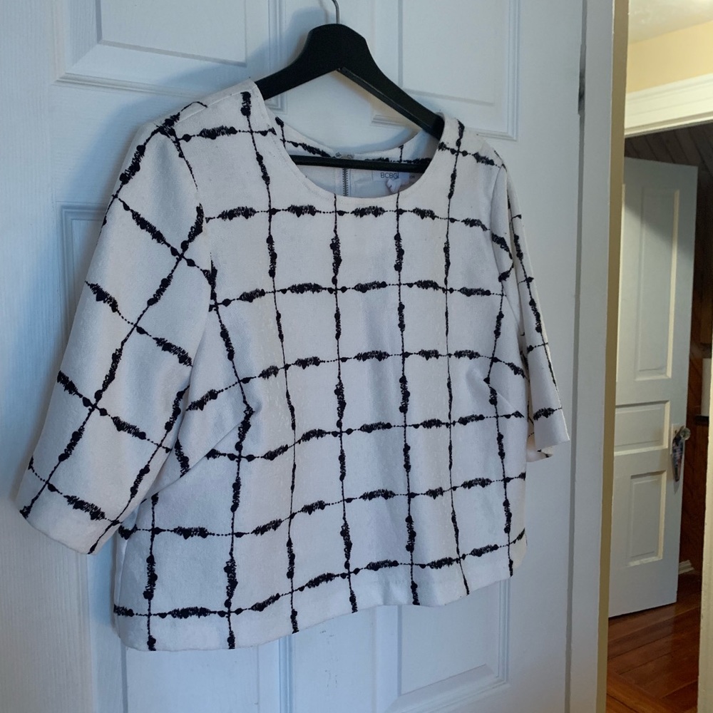 BCBG Plaid Blouse